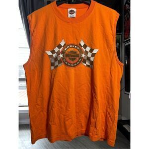 Vintage Y2K Harley Davidson Race Tank Top